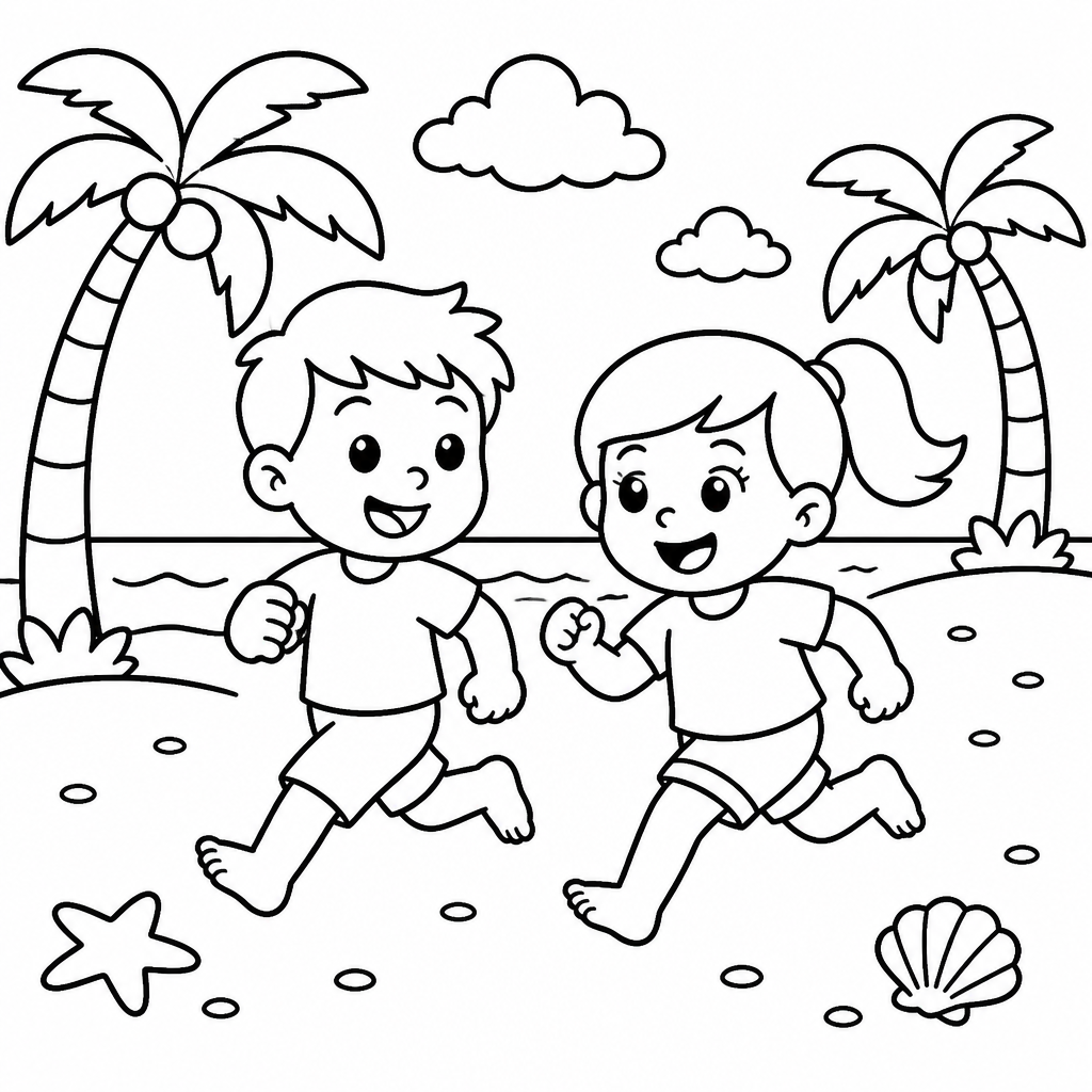 Beach Day coloring page
