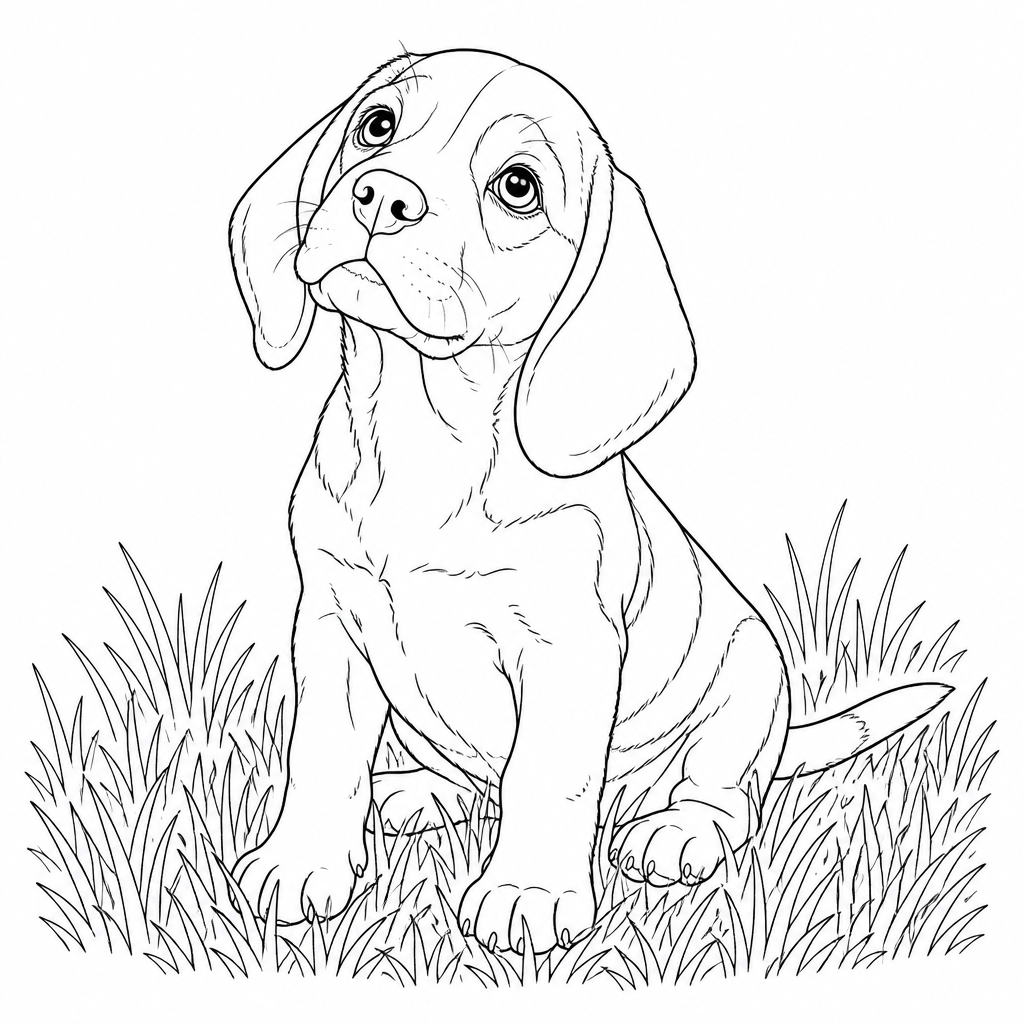 Beagle Puppy coloring page