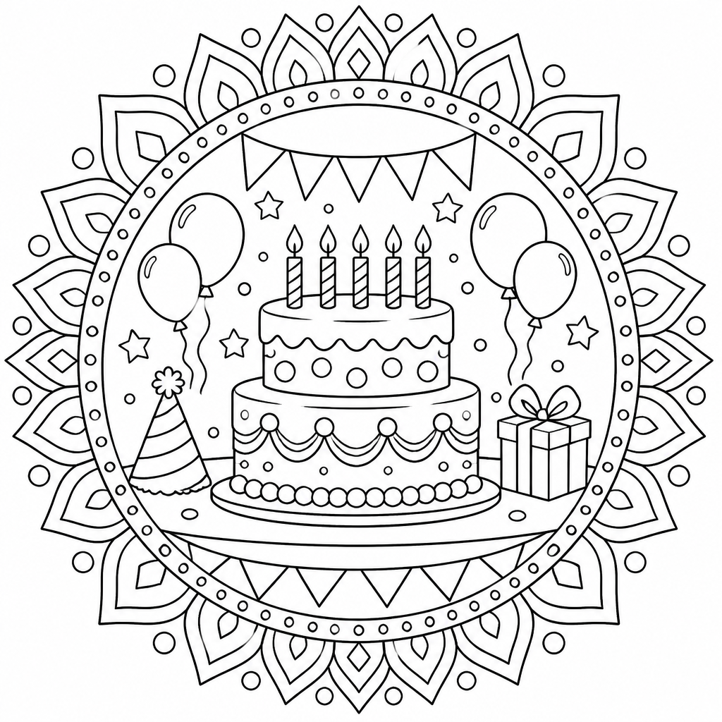 Birthday Cake coloring page