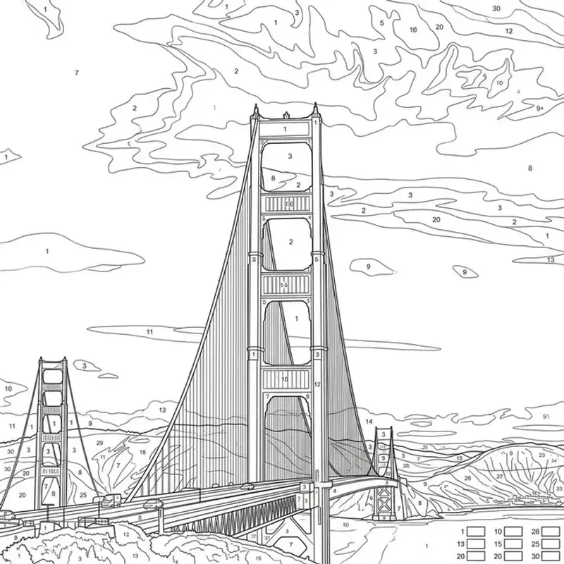 Golden Gate Bridge coloring page
