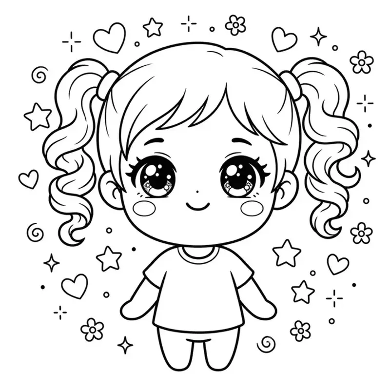 Cutie coloring page