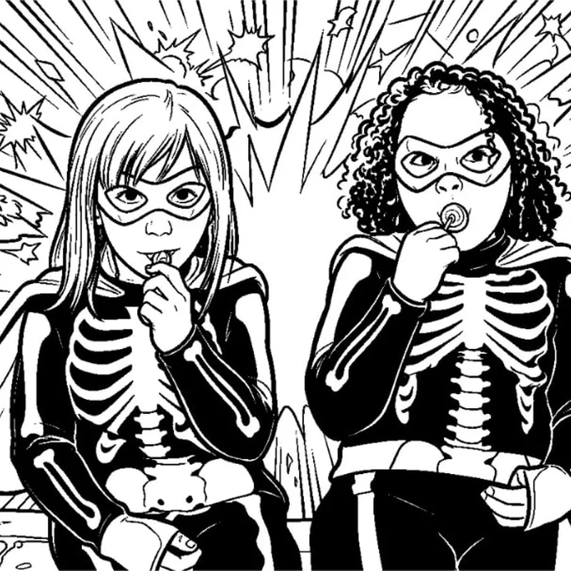 Skeleton Twins coloring page
