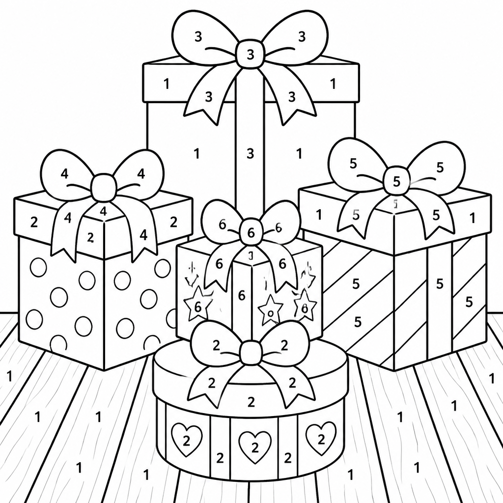 Gift Pile coloring page
