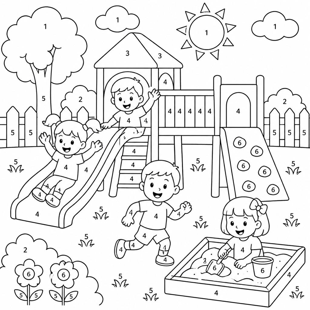Playground coloring page