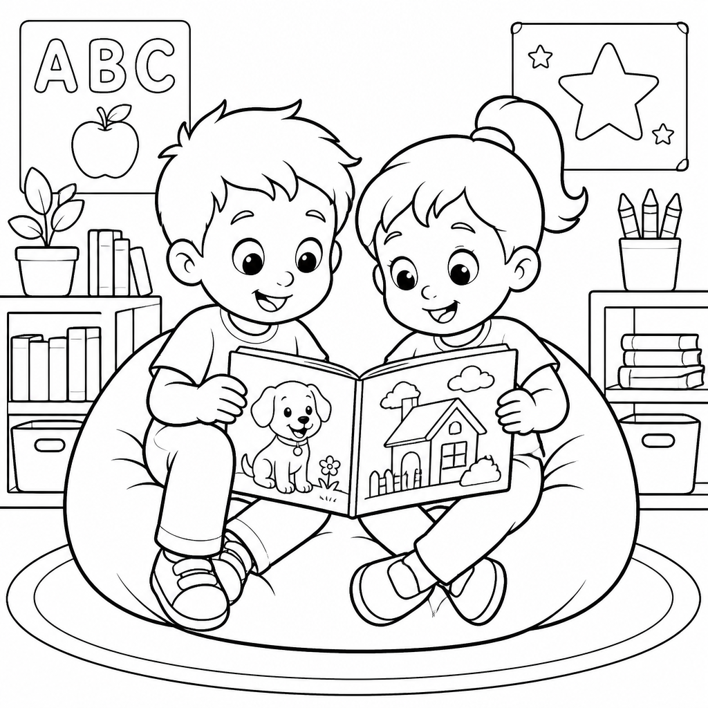 Story Reading coloring page