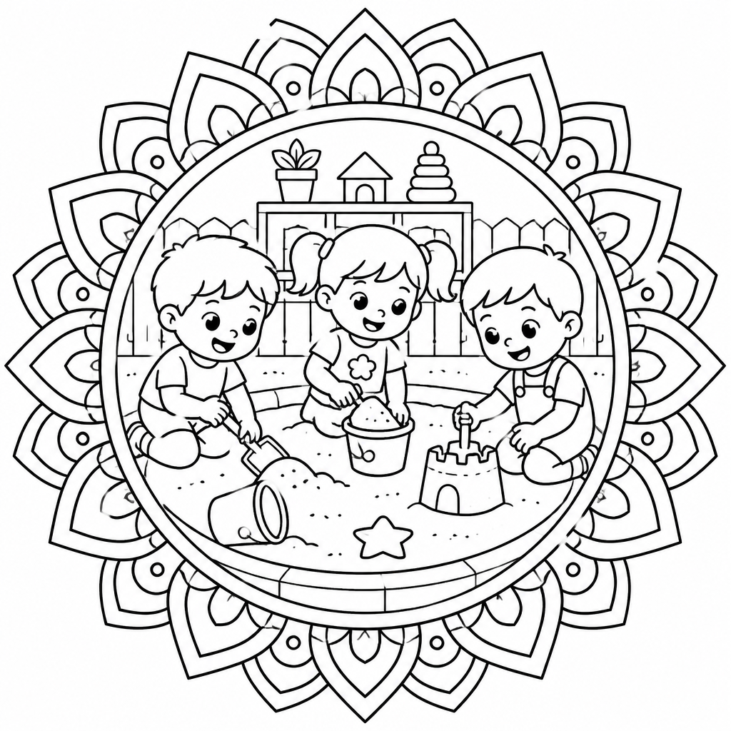 Sandbox Play coloring page