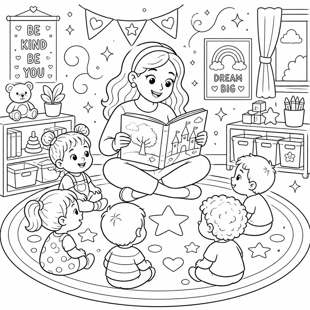 Storytime coloring page