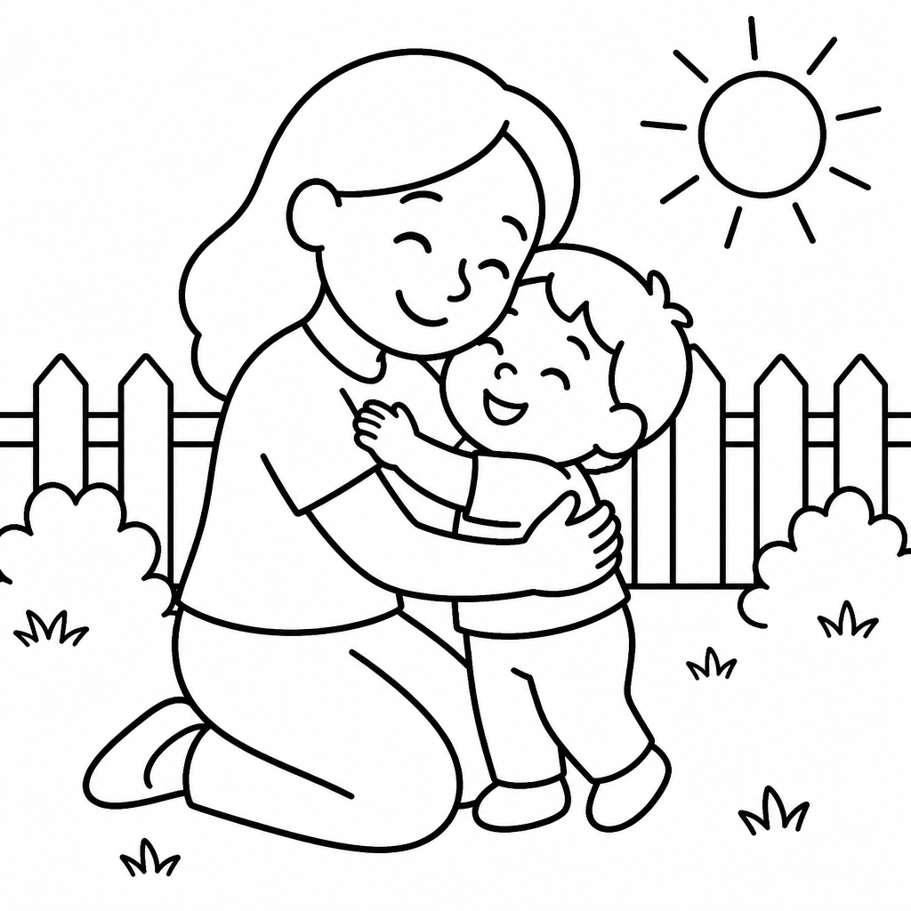 Mom & Toddler coloring page
