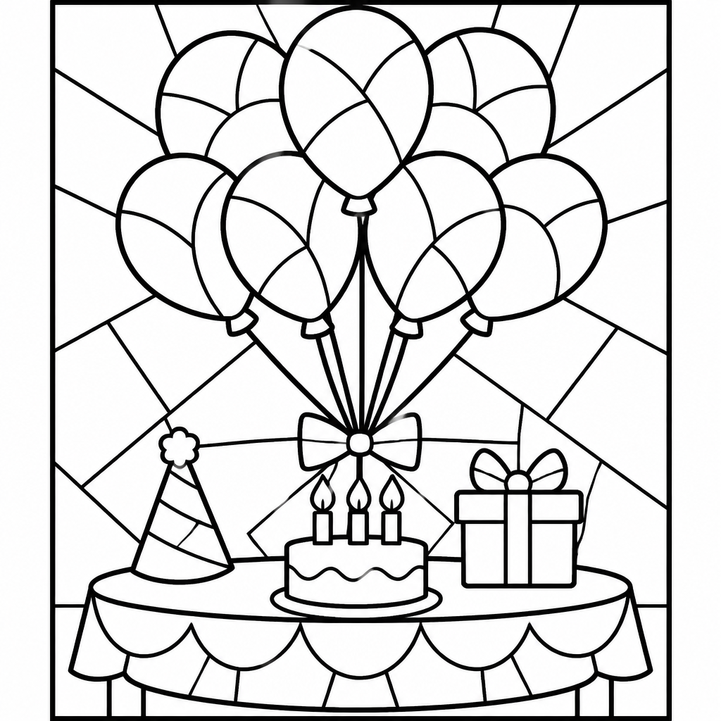 Balloons coloring page