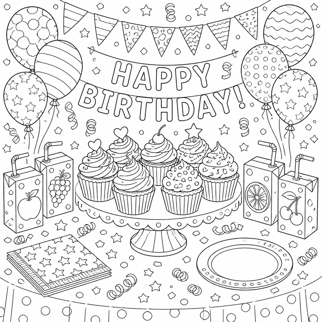 Party Table coloring page
