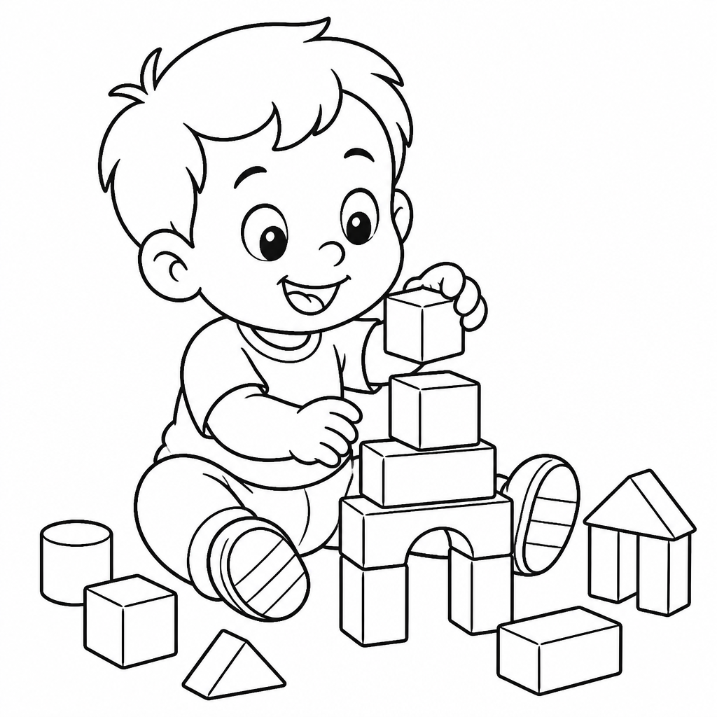 Building Blocks coloring page
