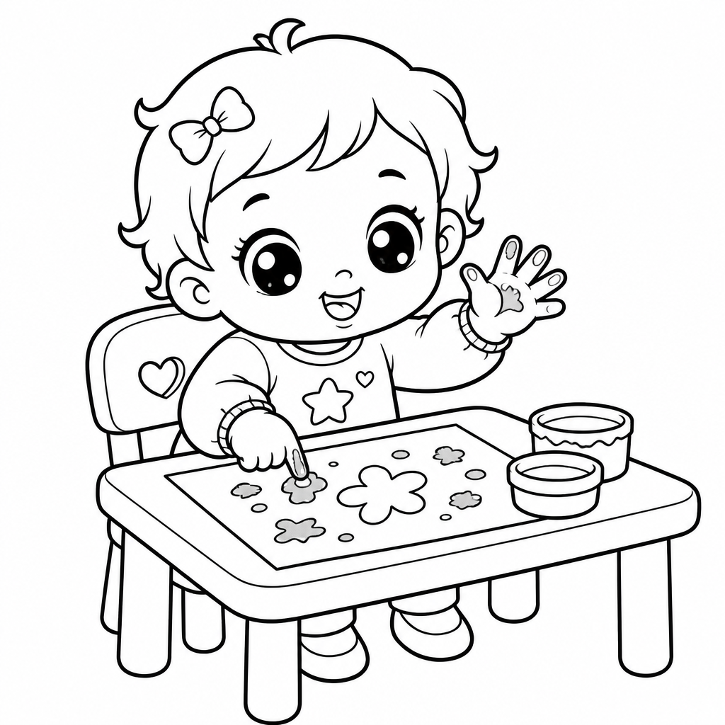 Finger Painting coloring page