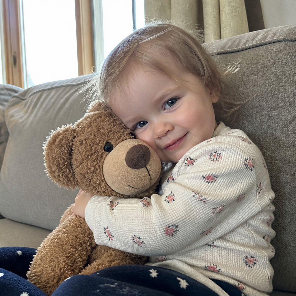 Toddler & Teddy photo